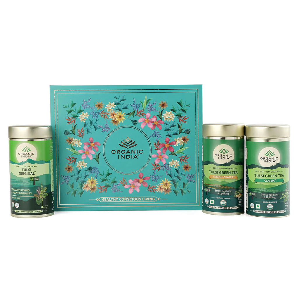 Organic India Exotic Brew Green Tea Infusion Gift Box Set