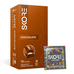 TTK Healthcare Skore Dotted Banana,Blue & Chocolate,Orange &Strawberry Flavored Colored Condoms