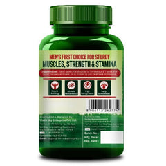 Himalayan Organics Testosteron-Booster unterstützt Muskel- und Energieaufbau mit Vitamin D3, Magnesium, Zink, Tribulus, Ashwagandha und Safed Musli, 90 vegetarische Tabletten