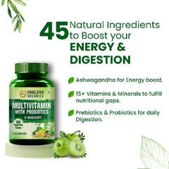 Himalayan Organics Multivitamin For Men & Women With 45 Ingredients 180 Tablets With Probiotics