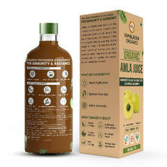 Himalayan Organics Органический сок амлы поддерживает иммунитет, здоровье кишечника, укрепляет волосы Натуральный органический сок для детоксикации (1 л)