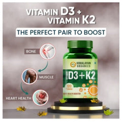 Himalayan Organics Vitamin D3 mit K2 als MK-7-Ergänzung, 120 vegetarische Tabletten