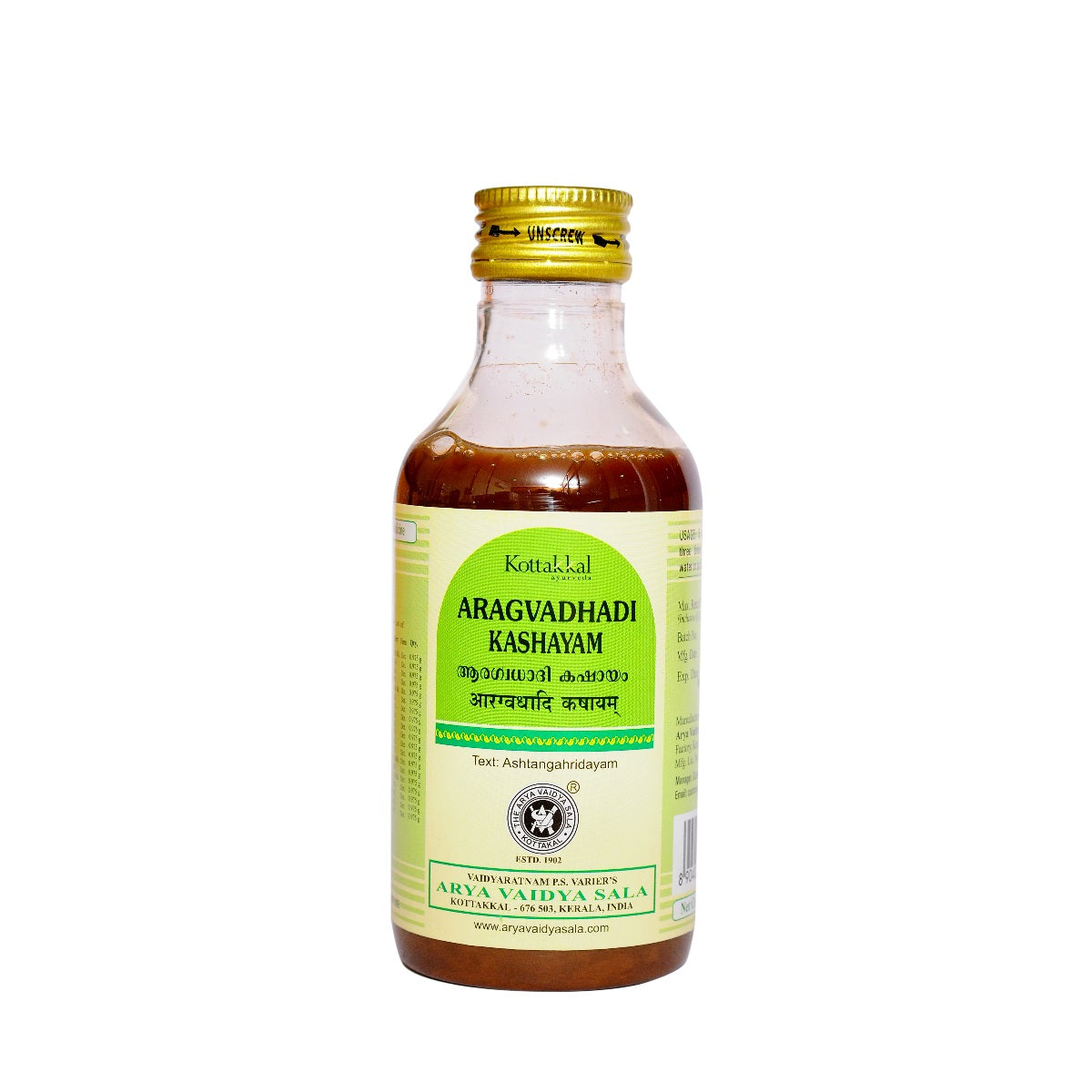 Kottakkal Ayurvedic Aragvadhadi Kashayam Liquid 200ml