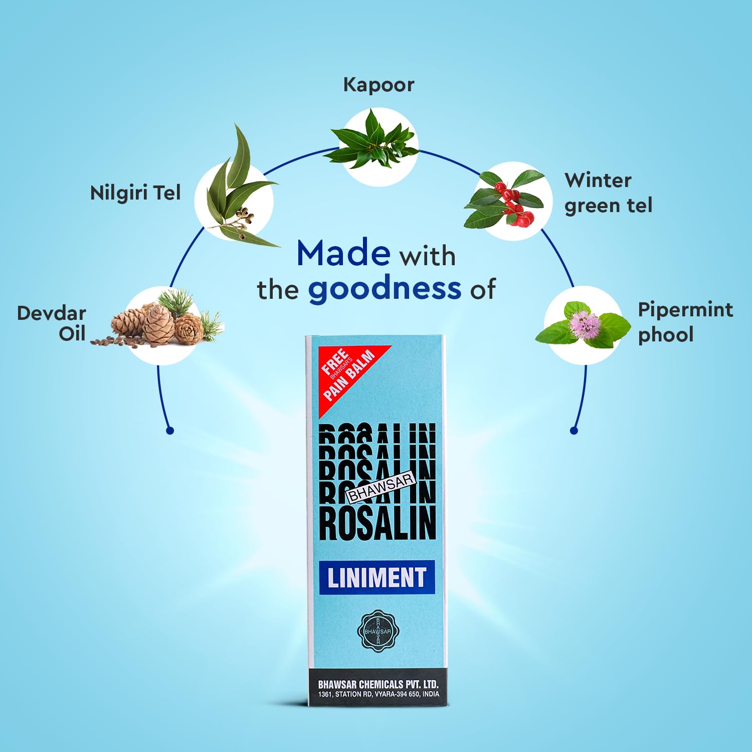 Bhawsar Ayurvedic Rosalin With Muscle And Joint Pain Of Neck,Shoulder Liniment Oil