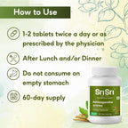 Sri Sri Tattva Ayurvedisches Ashwagandha 500 mg wirkt als Stresslöser, 60 Tabletten