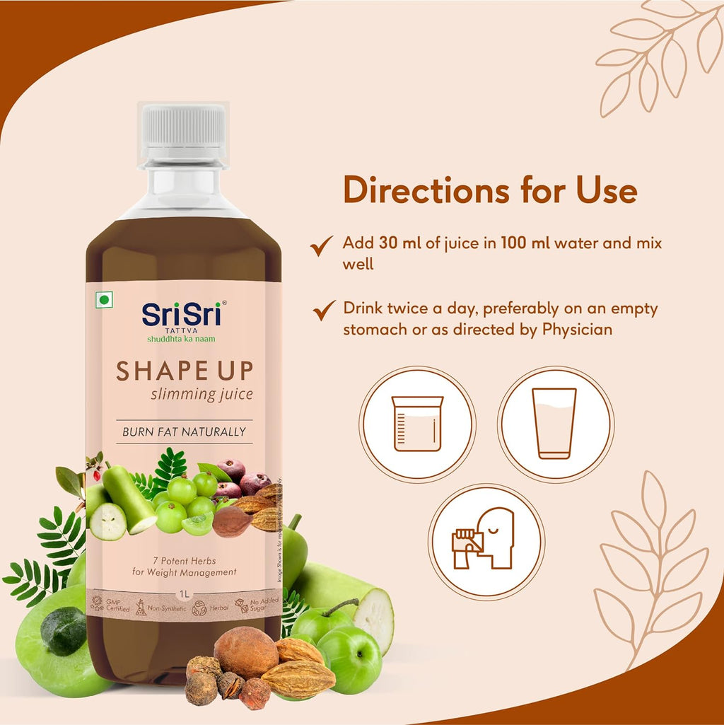 Sri Sri Tattva Ayurvedic Shape Up Slimming Juice For Weight Management Liquid 1 Litre