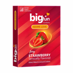 Leeford Bigfun Strawberry Flavoured Condom 10 Piece