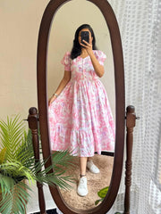 Bollywood Women Indian Ethnic Party Wear Pure Soft Cotton Print Dress