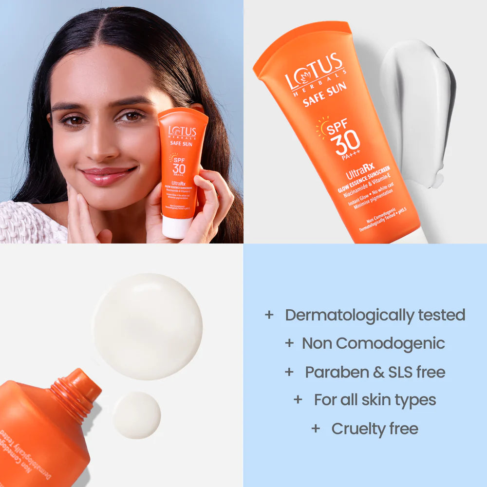 Lotus Herbals Cosmetics Safe Sun UltraRx Glow Essence Sunscreen SPF 30 50g