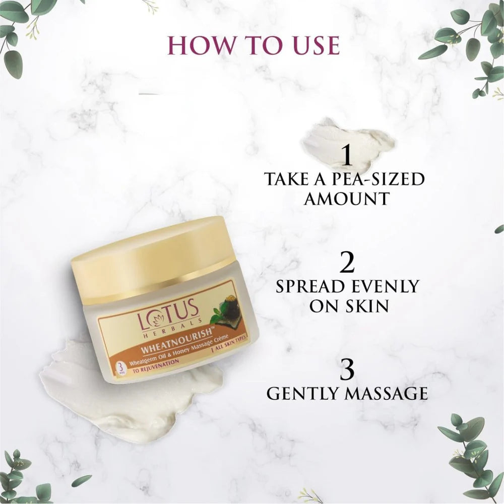 Lotus Herbals Cosmetics Wheatnourish Wheatgerm Oil Honey Massage Cream