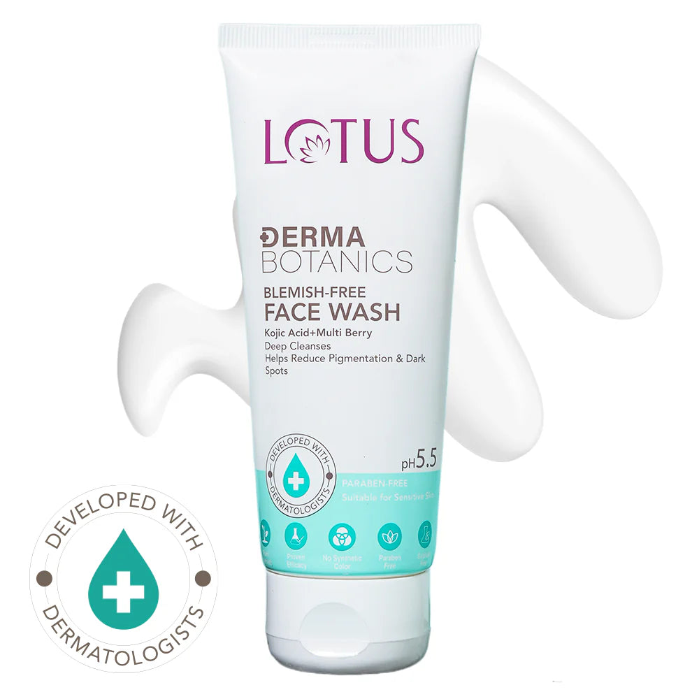 Lotus Cosmetics Derma Botanics Kojic Facewash+Multi Berry Hi Dose Serum+Ampoule Crème Combo