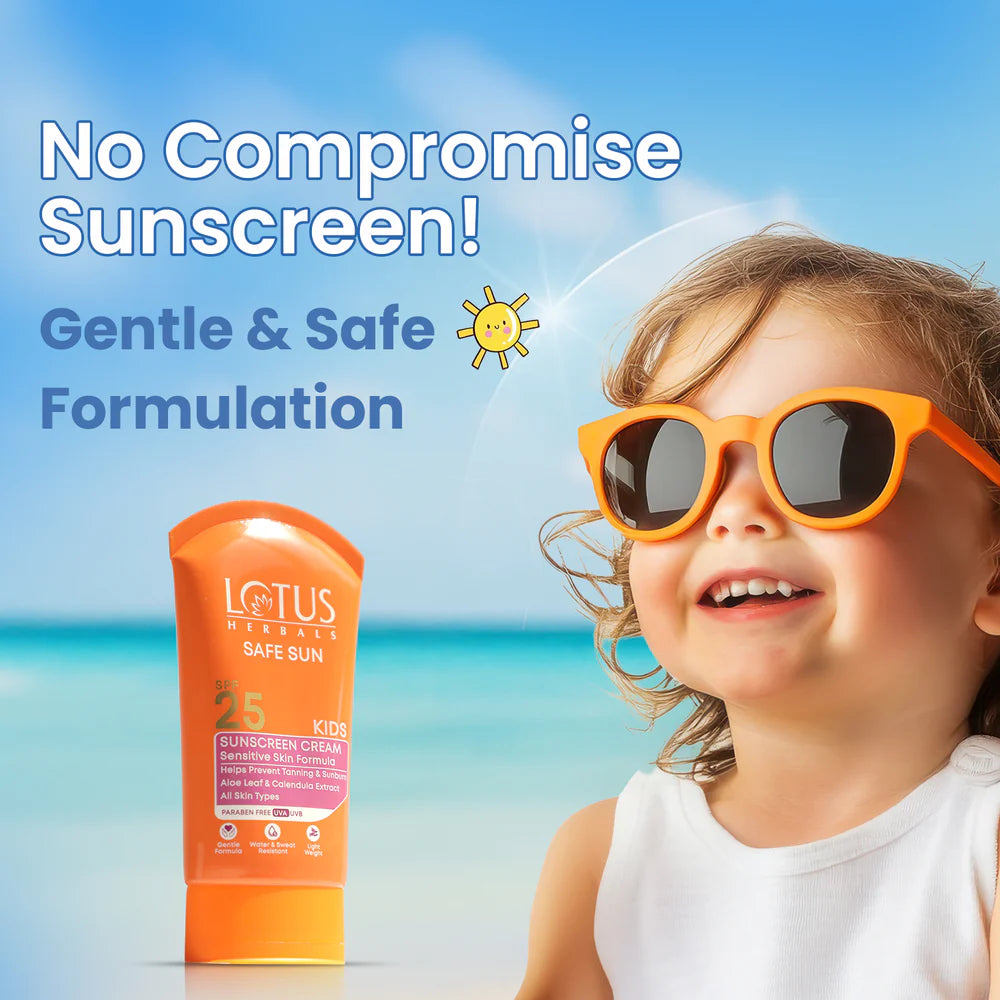Lotus Herbals Cosmetics Safe Sun Kids Sunscreen Cream SPF-25 100g