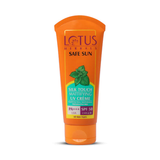 Lotus Herbals Cosmetics Safe Sun Silk Touch Mattifying UV Crème Cream SPF-50 75g