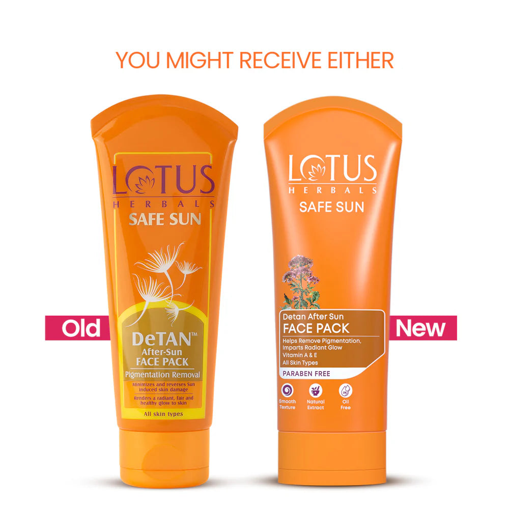 Lotus Herbals Cosmetics Safe Sun DeTAN After Sun Face Pack 100g