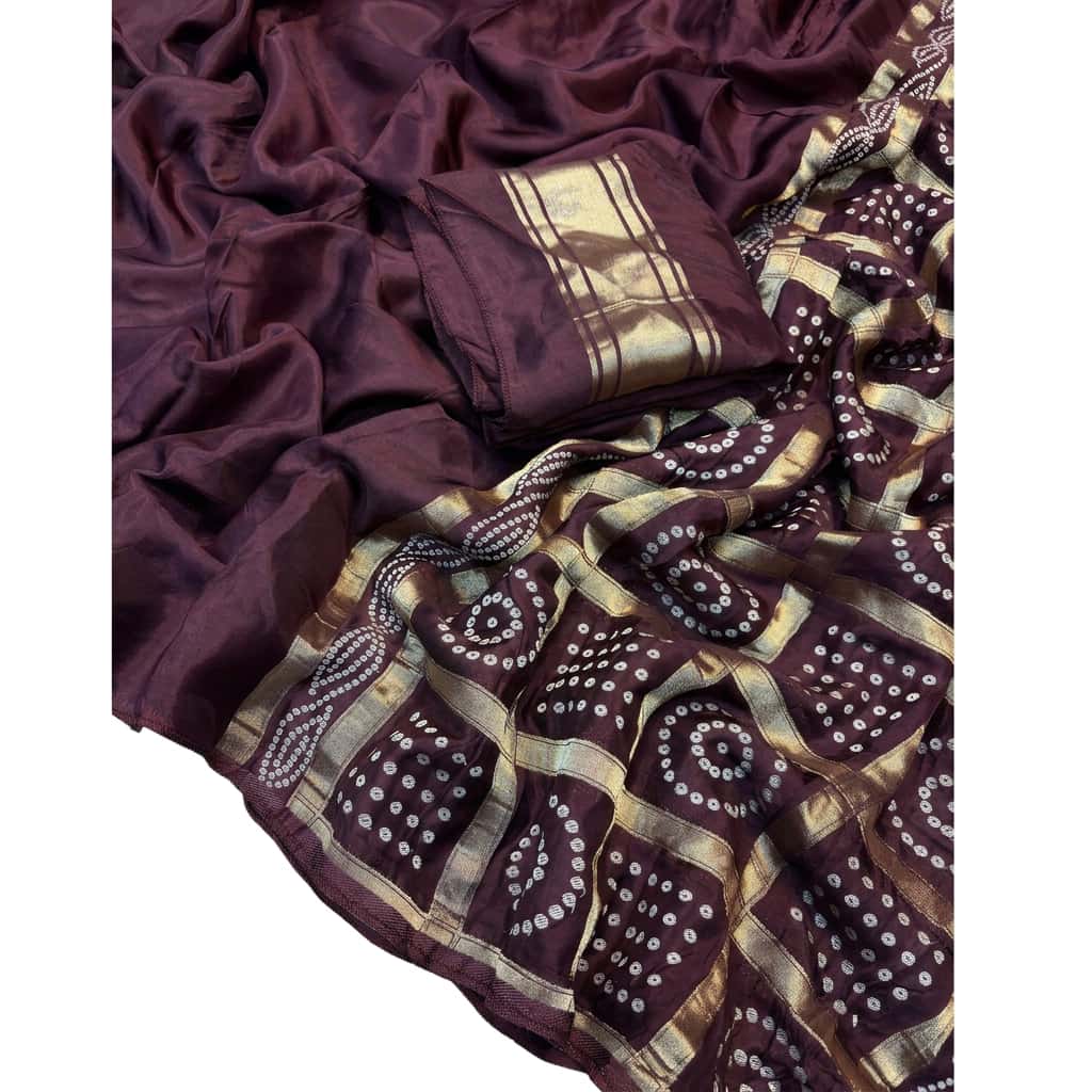 Rangtara Viscose Maysur Silk Saree with Bandhani Pallu