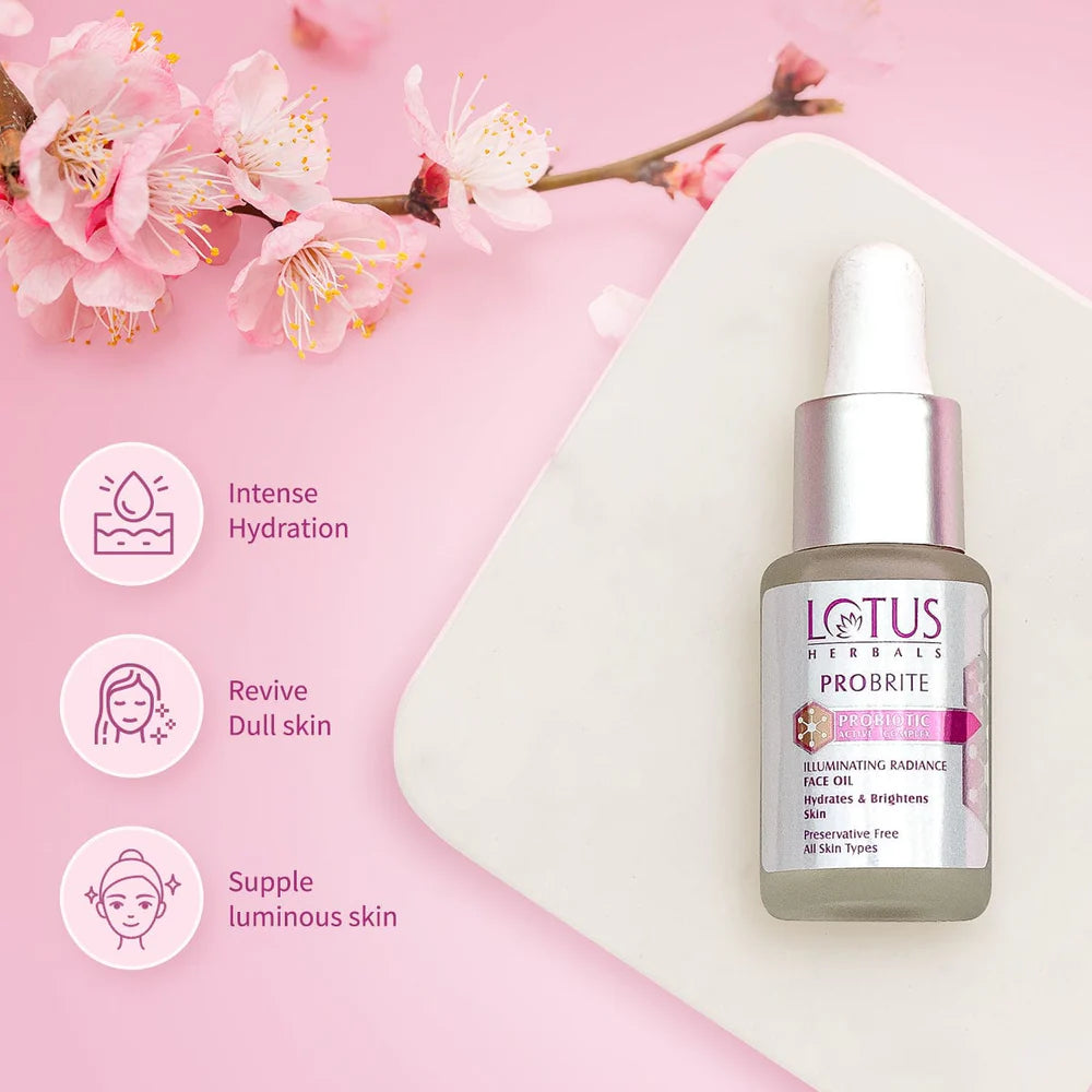 Lotus Herbals Cosmetics Probrite Illuminating Radiance Face Oil 15ml