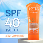 Lotus Herbals Cosmetics Safe Sun 3 In 1 Matte-Look Daily Sunscreen SPF 40 PA+++