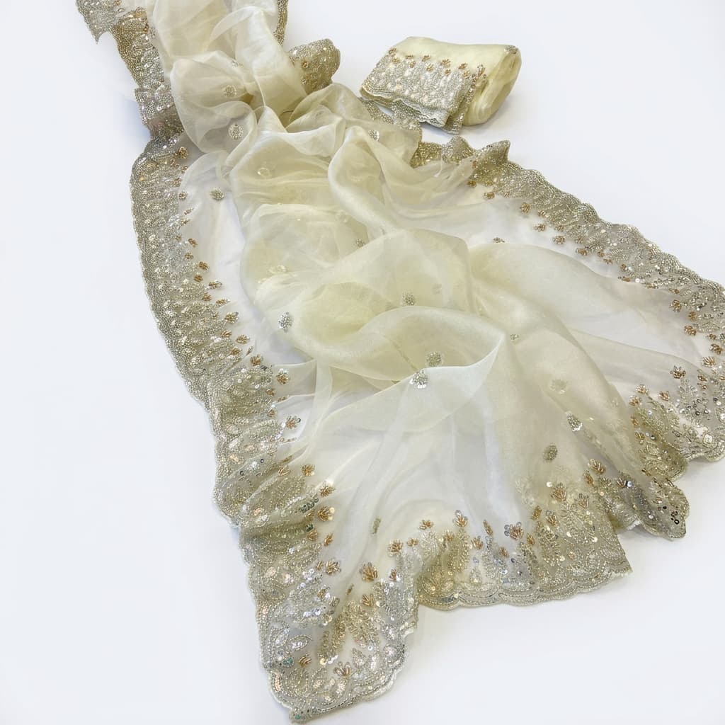 Organza Special Handwork Saree