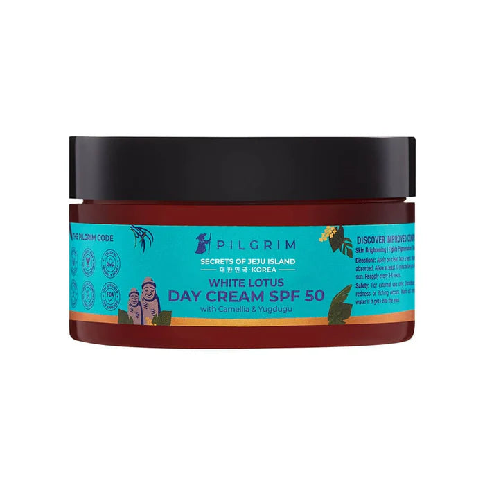Pilgrim Cosmetics White Lotus Day Cream SPF 50 (PA+++) with Camellia & Yugdugu 100g