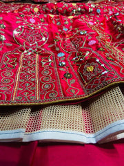 Bollywood Indian Pakistani Ethnic Party Wear Women Soft Pure Red Premium Malai Satin Silk Lehenga