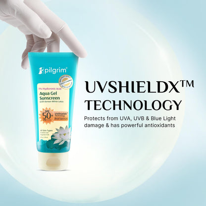 Pilgrim Cosmetics 1% Hyaluronic Acid Aqua Sunscreen Gel SPF 50 PA++++ 50g