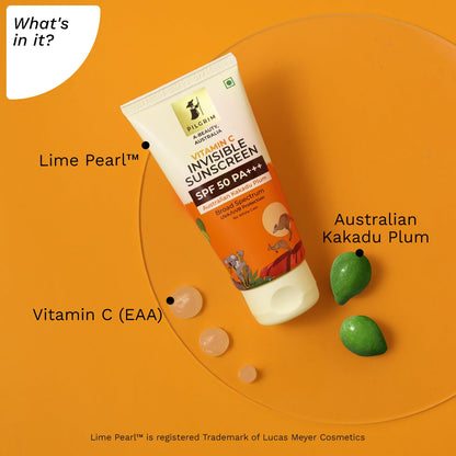 Pilgrim Cosmetics Vitamin C Invisible Sunscreen SPF 50 PA+++ Australian Kakadu Plum 45ml