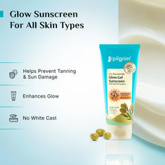 Pilgrim Cosmetics 2% Niacinamide Glow Gel Sunscreen SPF 50+ PA+++ 50g
