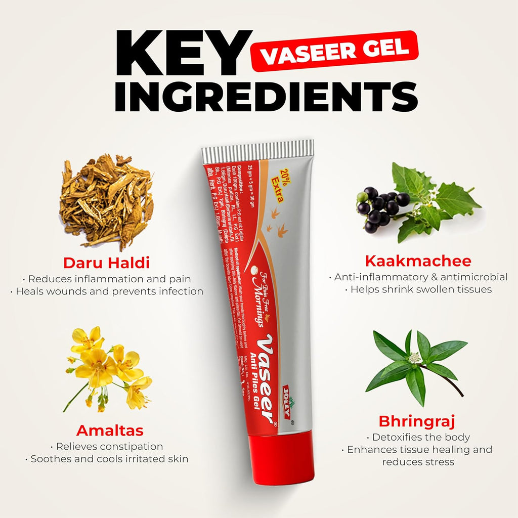 Jolly Ayurvedic Vaseer Anti Piles Gel 25GM & 10 Capsule