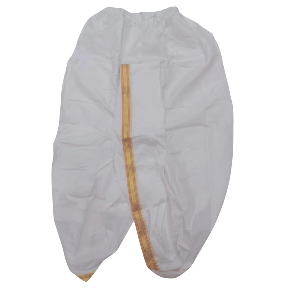 Indian Ethnic Party Wear Pure Soft Silk Border Readymade Men Dhoti for Dhoti Lovers