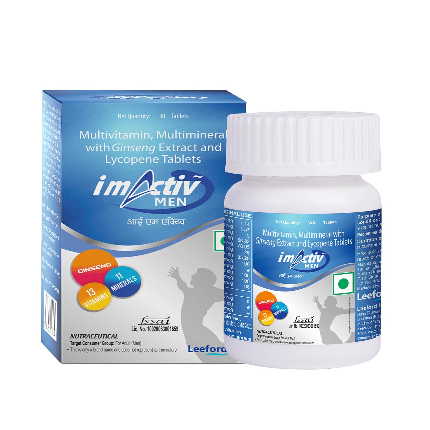 Leeford IM Activ Men Multivitamin For Men 30 Tablets