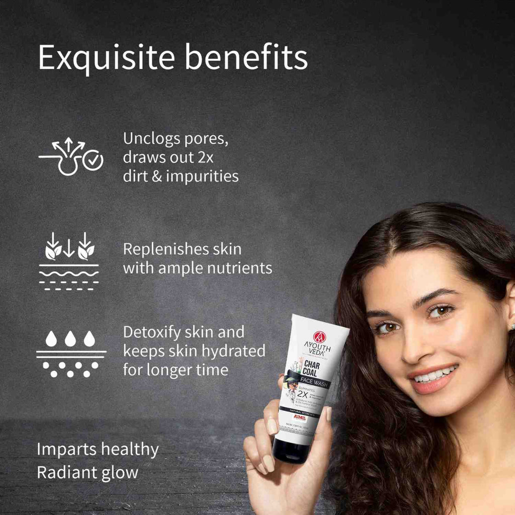 Aimil Ayouthveda Cosmetics Charcoal Facewash 100ml
