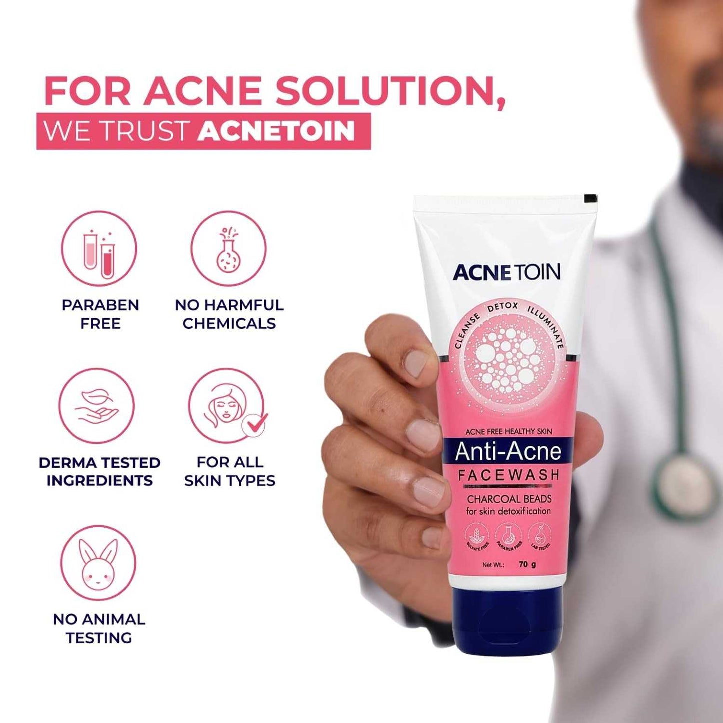 Leeford Cosmetics Acnetoin Anti Acne Facewash 70g
