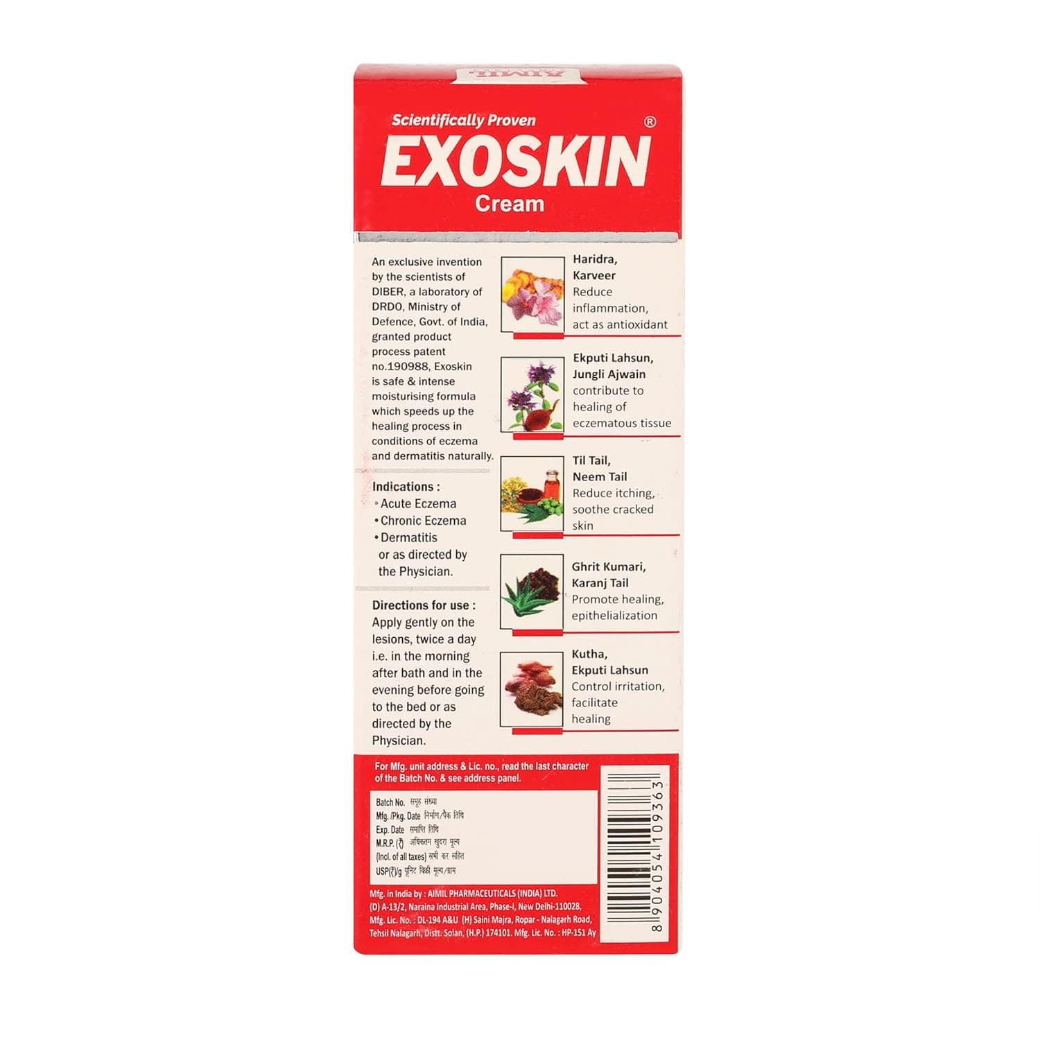 Aimil Exoskin Ayurvedic Eczema & Dermatitis Cream – 40g