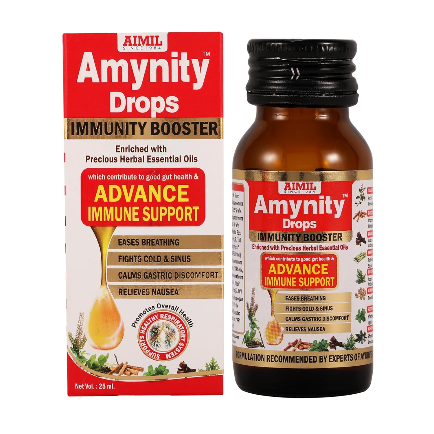Aimil Ayurvedic Amynity Plus Immune Support Liquid Sugar Free & Drops