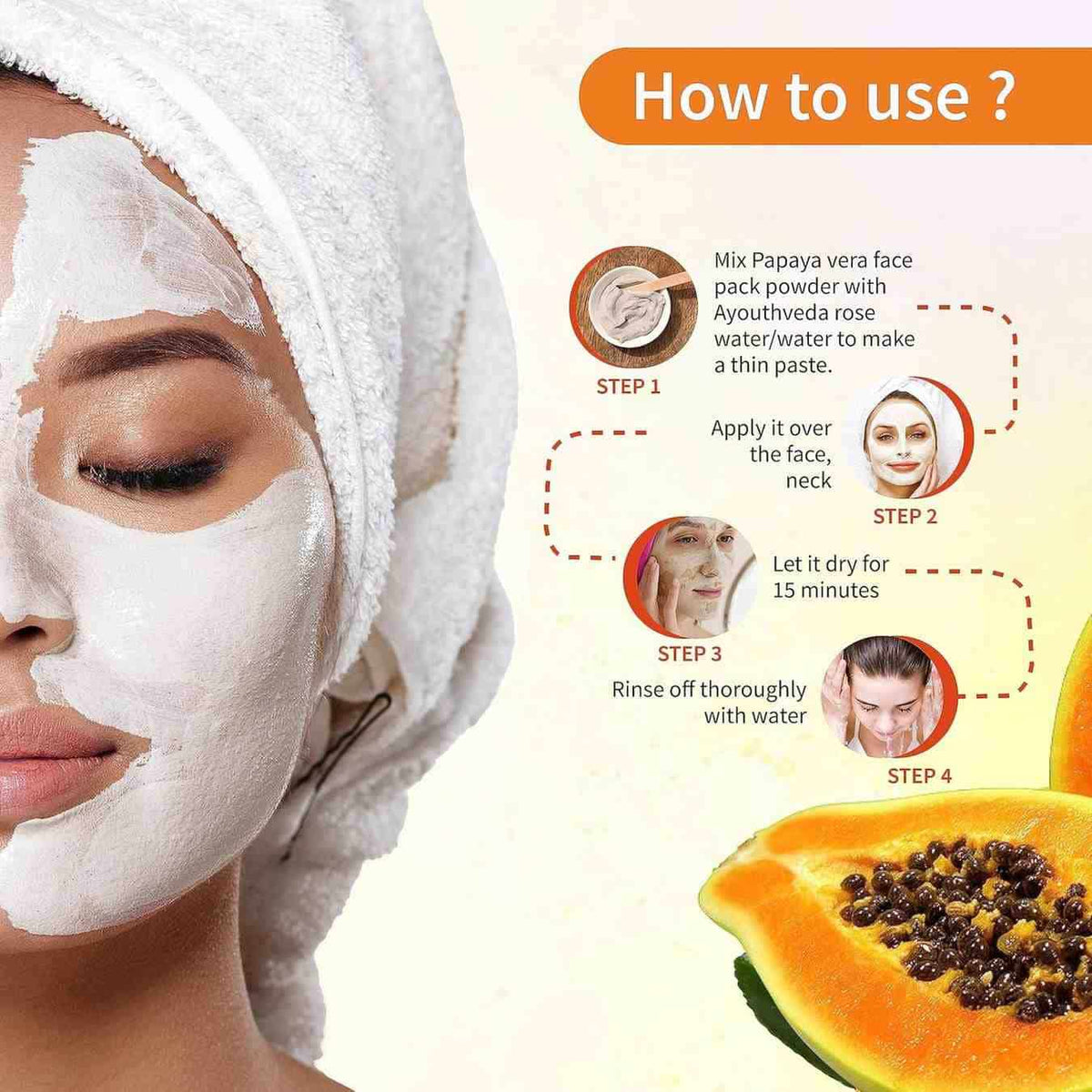 Ayouthveda Papaya Vera Ayurvedic Face Pack Powder – 80g