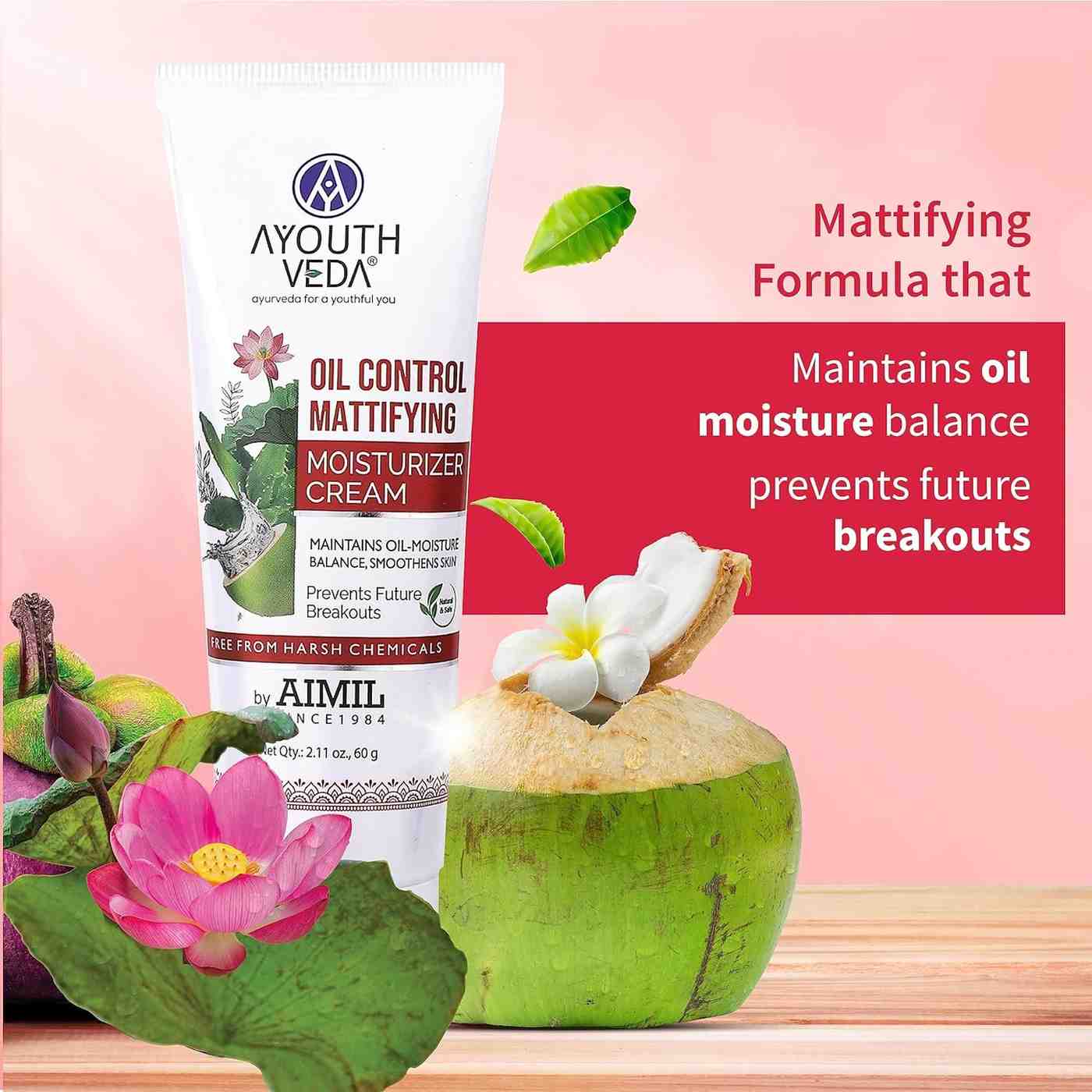 Aimil Ayouthveda Cosmetics Oil Control Mattifying Moisturizer Cream 60g