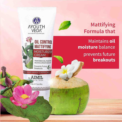Aimil Ayouthveda Cosmetics Oil Control Mattifying Moisturizer Cream 60g