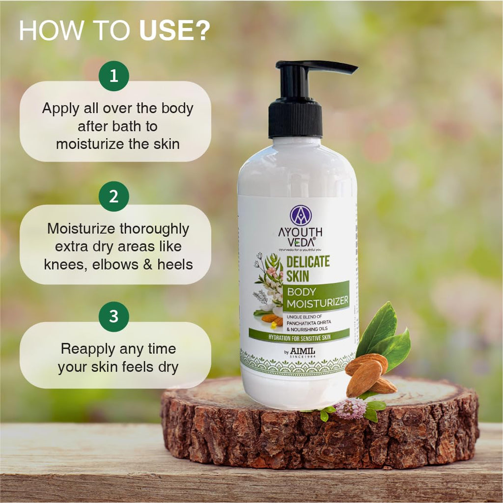 Aimil Ayouthveda Cosmetics Delicate Skin Body Moisturizer Lotion 300ml