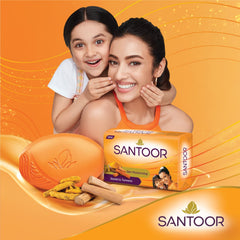 Santoor Soap with Sandal And Turmeric  Pack of 4 soaps (125g each)