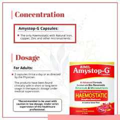 Aimil Ayurvedic Amystop G Supplement For Women Strengthens Blood 20 Capsule