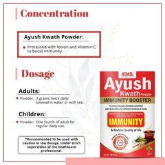 Aimil Ayurvedic Ayush Kwath Powder Immunitätsverstärker bekämpft Infektionen, Bakterien und Viren und bietet antioxidativen Schutz vor schweren Krankheiten. Vegetarisches Pulver 60 g 