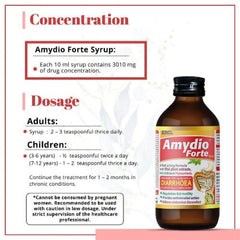 Aimil Ayurvedic Amydio Forte For Diarrhoea & Dysentery Energizes Body Syrup 100 ml