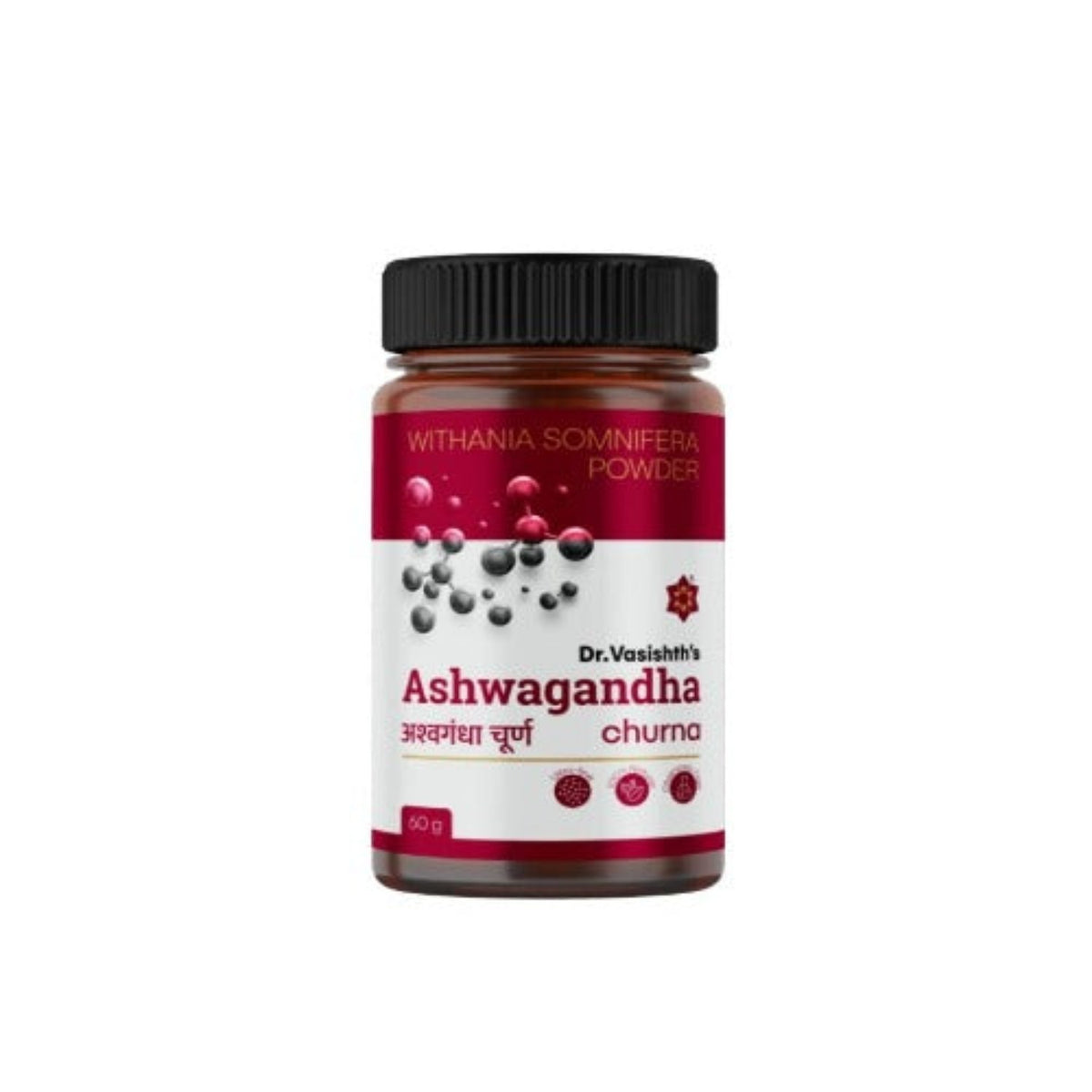 Dr.Vasishths ayurvedisches Ashwagandha-Churna-Pulver 60 g