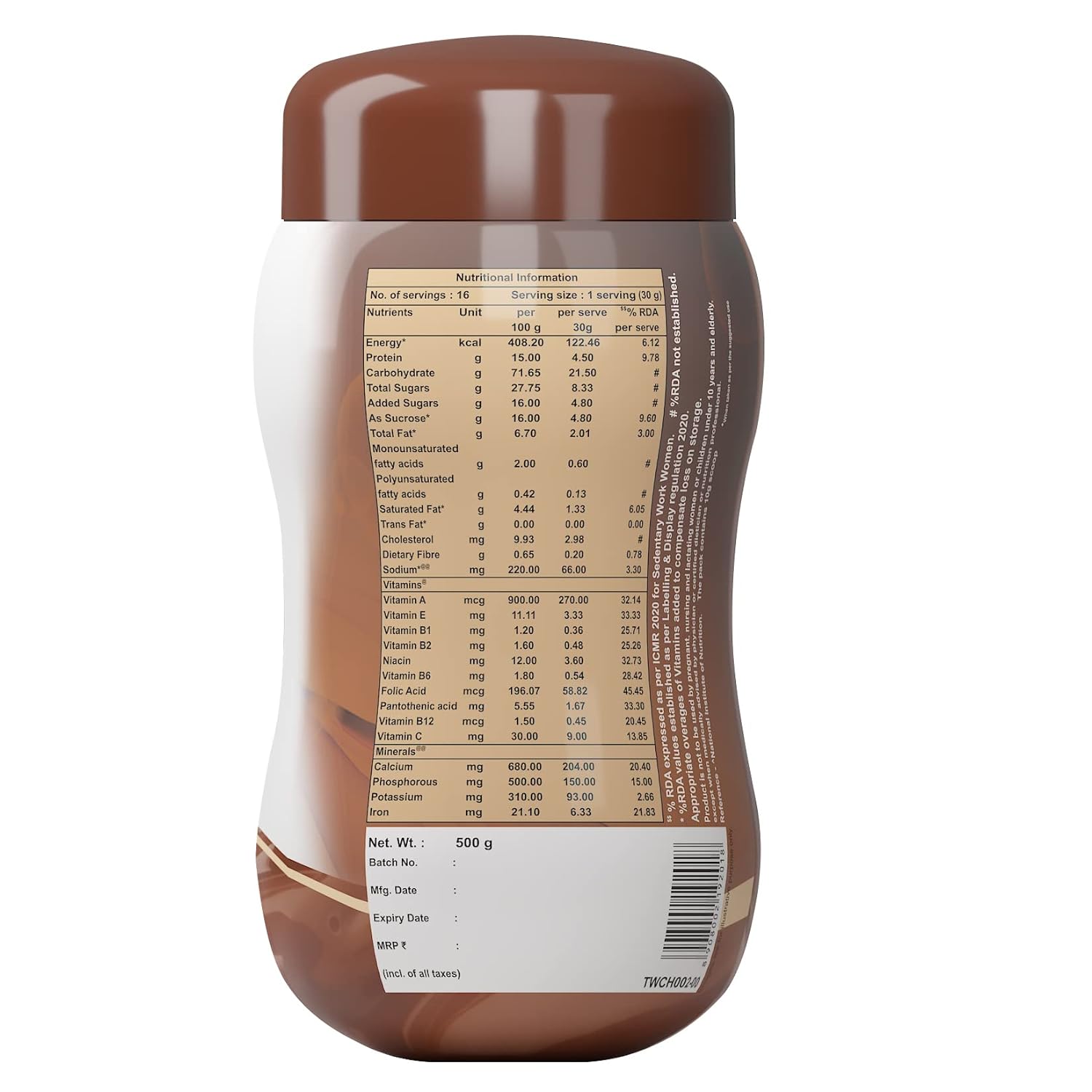 Endura Mass Ayurvedischer Weight Gainer, Pulver mit Banane, Schokolade und Vanillegeschmack