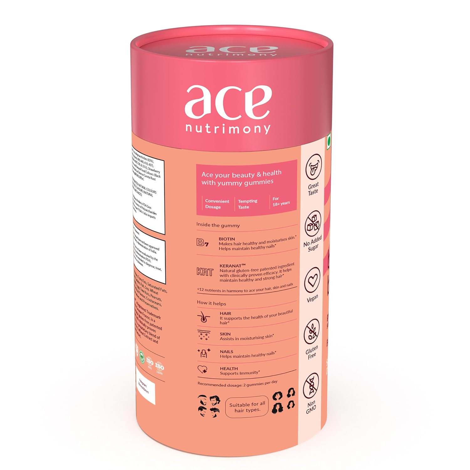 Ace Nutrimony Balanced Beauty Biotin Gummies 60 Gummies