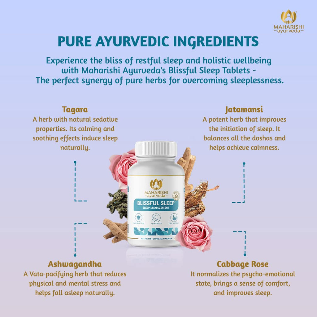 Maharishi Ayurveda Blissful Sleep For Sleep Onset Insomnia 1000mg 60 Tablets