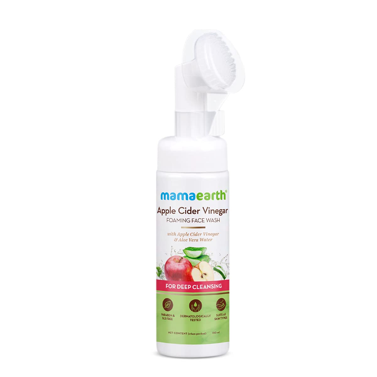 Mamaearth Apple Cider Vinegar Foaming Face Wash with Apple Cider Vinegar and Aloe Vera Water for Deep Cleansing 150ml