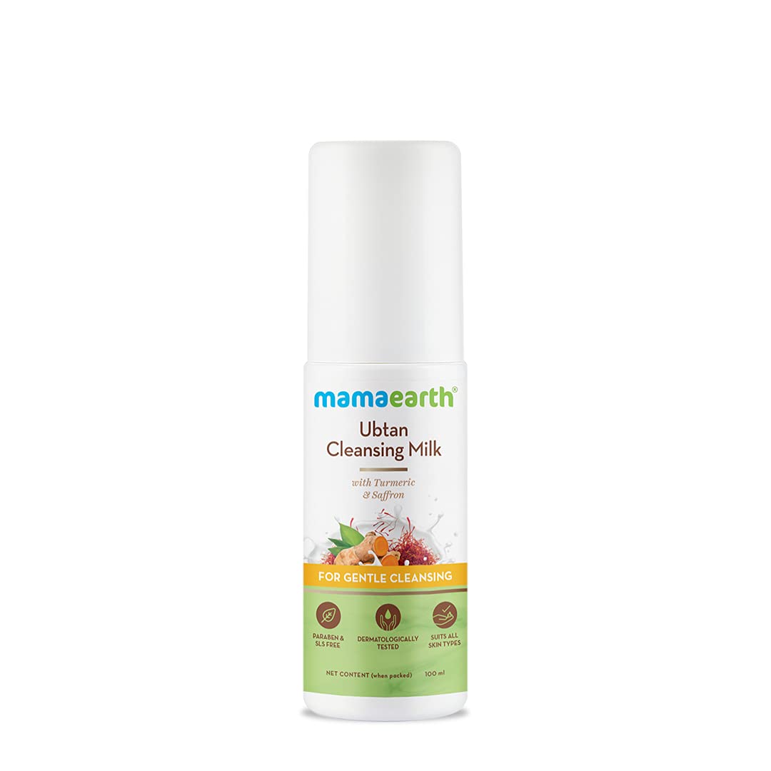 Mamaearth Ubtan Cleansing Milk with Turmeric & Saffron for Gentle Cleansing 100ml