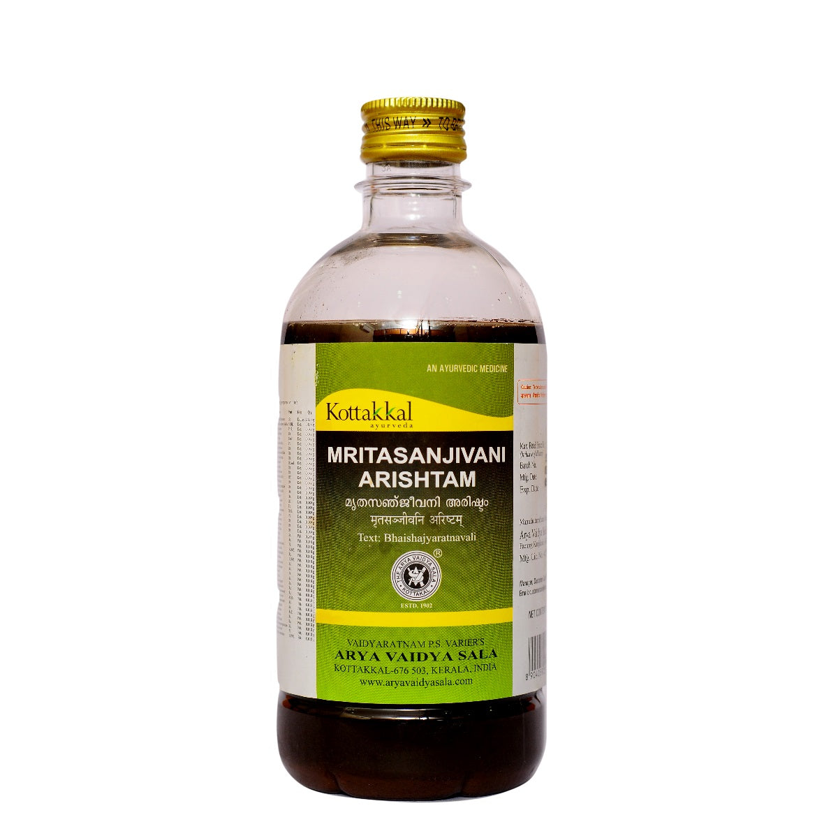 Kottakkal Ayurvedic Mritasanjeevani Arishtam Liquid 450ml