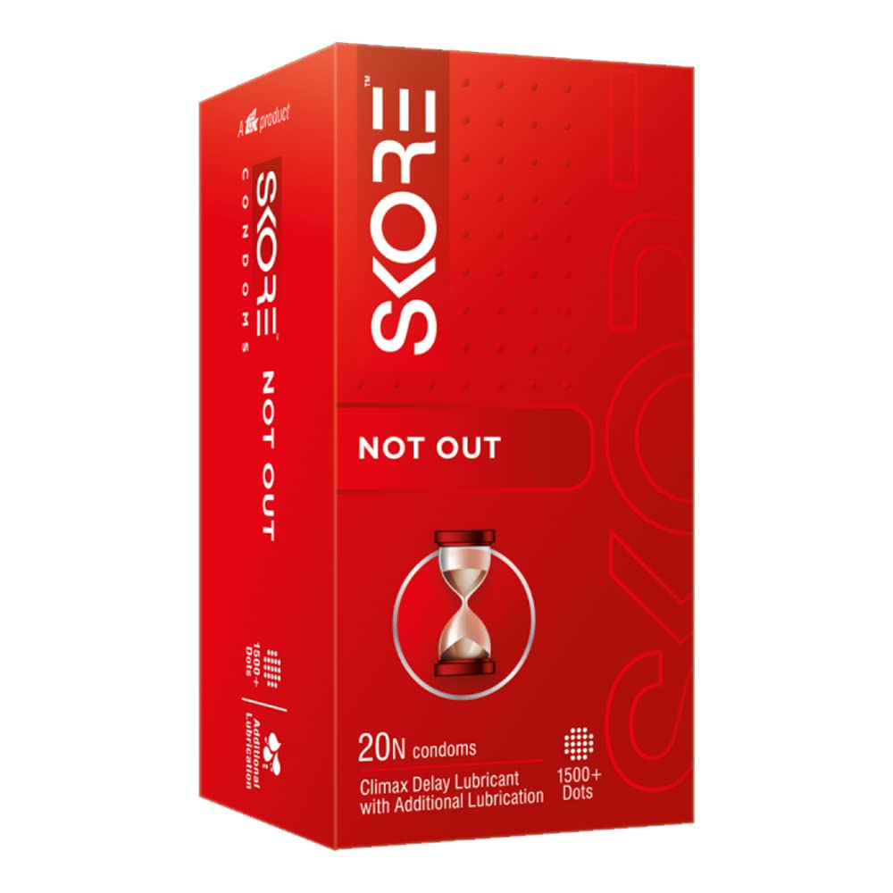 Skore Not Out Condoms 1500+ Dots Colored Climax Delay Condoms